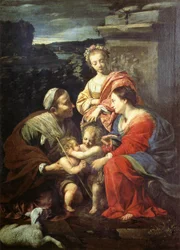 De Heilige Familie met de heiligen Elizabeth, Johannes de Doper en Catharina